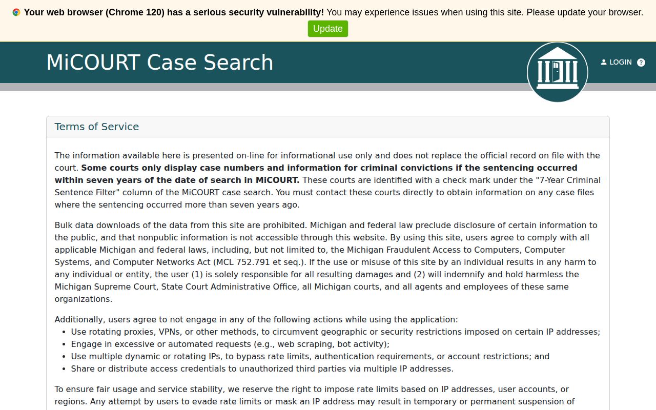 57th District Court case record search after an Allegan County booking