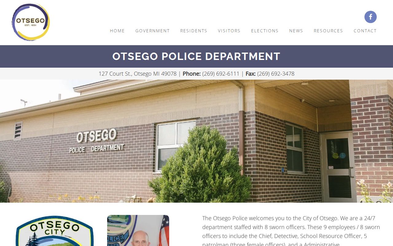 Otsego Police Department arrest record source in Allegan County